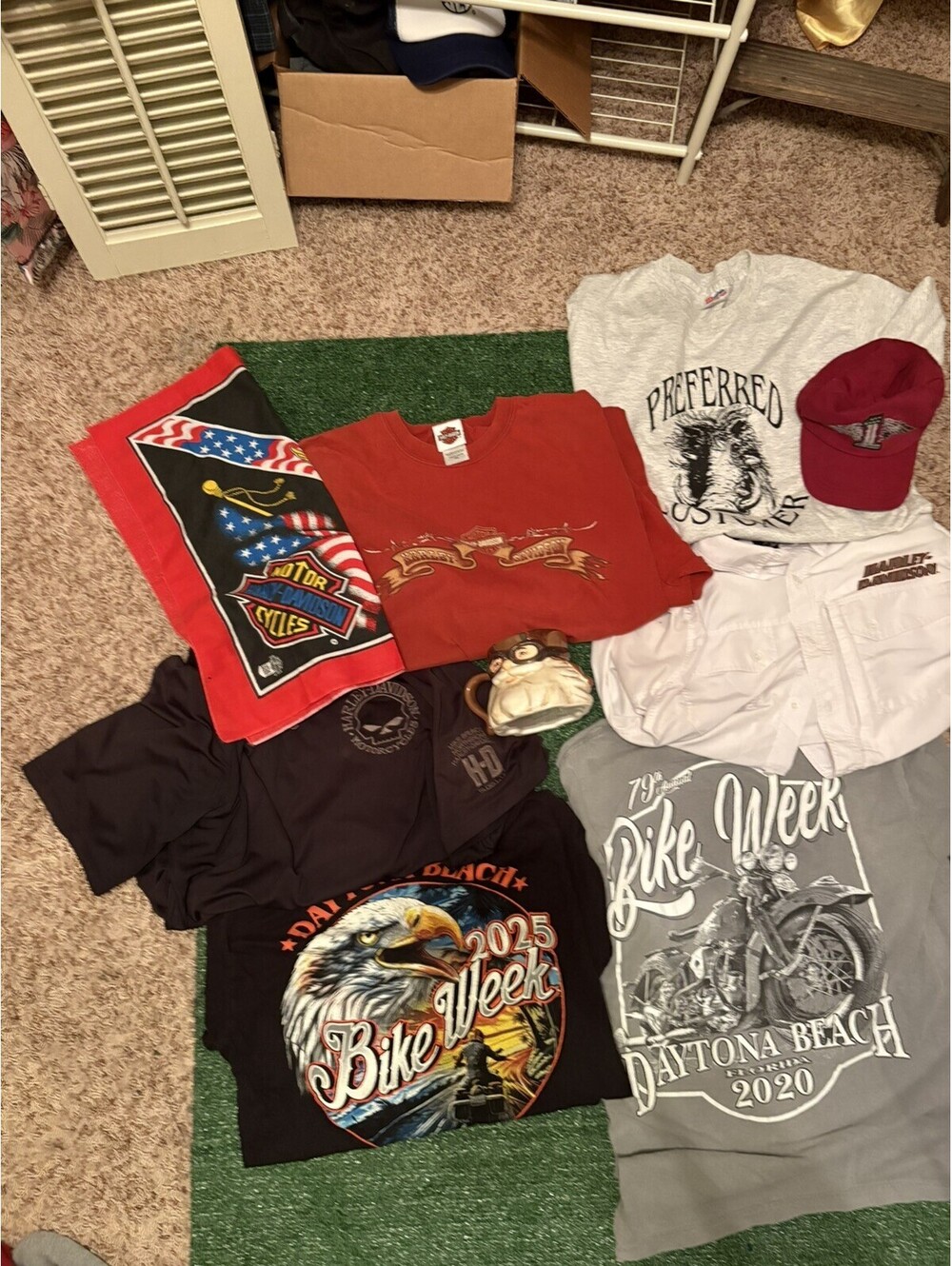 Harley-Davidson Shirts- Hat- Bandana- Mug Lot Of 9
